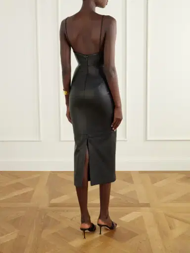 Alex Perry Bikini Leather Midi Dress | Thumbnail 3 Alex Perry Bikini Leather Midi Dress | Thumbnail 3