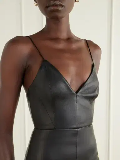 Alex Perry Bikini Leather Midi Dress | Thumbnail 4 Alex Perry Bikini Leather Midi Dress | Thumbnail 4
