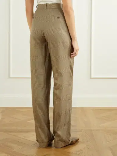 Ralph Lauren Collection Timothy Pleated Prince Of Wales Checked Silk Straight-leg Pants | Thumbnail 4 Ralph Lauren Collection Timothy Pleated Prince Of Wales Checked Silk Straight-leg Pants | Thumbnail 4