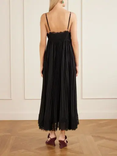 Zimmermann Pleated Lace-trimmed Chiffon Midi Dress | Thumbnail 3 Zimmermann Pleated Lace-trimmed Chiffon Midi Dress | Thumbnail 3