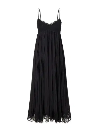 Zimmermann Pleated Lace-trimmed Chiffon Midi Dress | Thumbnail 1 Zimmermann Pleated Lace-trimmed Chiffon Midi Dress | Thumbnail 1