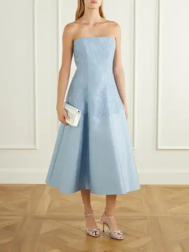 Emilia Wickstead Meja Embossed Cloque Lace Trimmed Midi Dress | Thumbnail 2 Emilia Wickstead Meja Embossed Cloque Lace Trimmed Midi Dress | Thumbnail 2