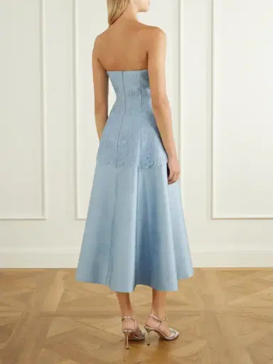 Emilia Wickstead Meja Embossed Cloque Lace Trimmed Midi Dress | Thumbnail 3 Emilia Wickstead Meja Embossed Cloque Lace Trimmed Midi Dress | Thumbnail 3