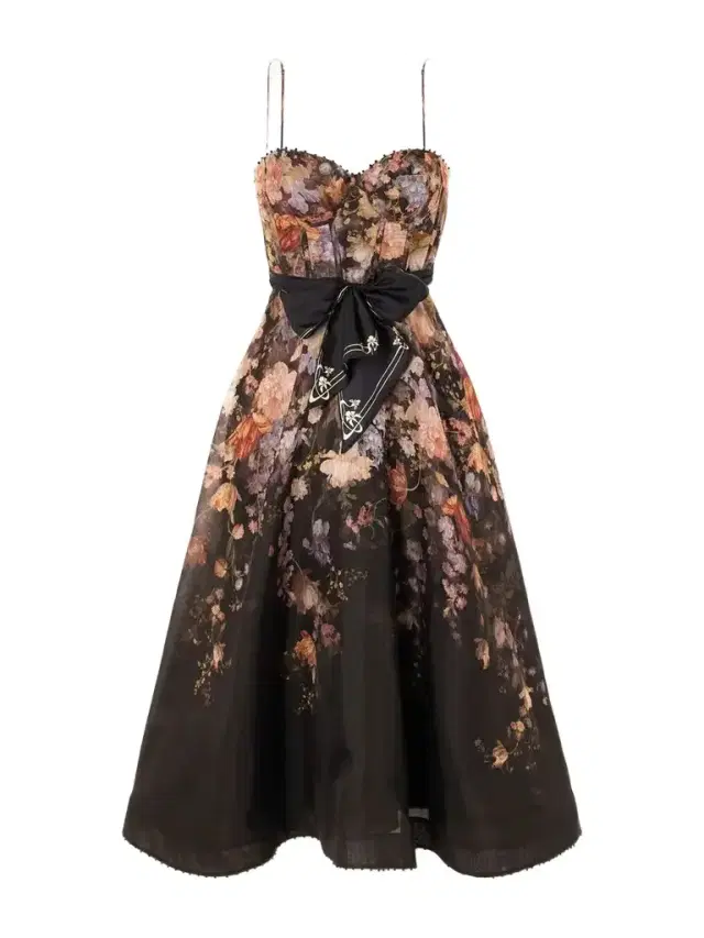 Valiant Floral-print Linen And Silk-blend Corset Maxi Dress Valiant Floral-print Linen And Silk-blend Corset Maxi Dress