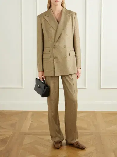 Ralph Lauren Collection Glen Double-breasted Prince Of Wales Checked Silk Blazer | Thumbnail 2 Ralph Lauren Collection Glen Double-breasted Prince Of Wales Checked Silk Blazer | Thumbnail 2
