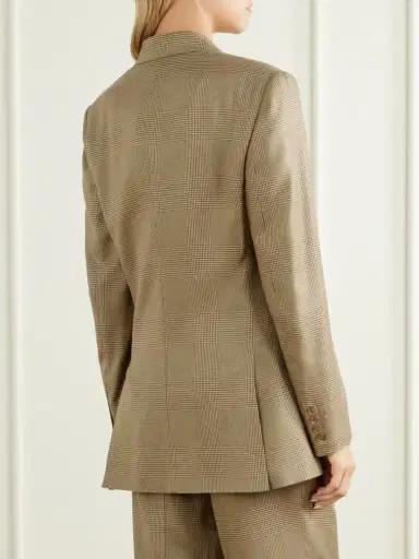 Ralph Lauren Collection Glen Double-breasted Prince Of Wales Checked Silk Blazer | Thumbnail 4 Ralph Lauren Collection Glen Double-breasted Prince Of Wales Checked Silk Blazer | Thumbnail 4