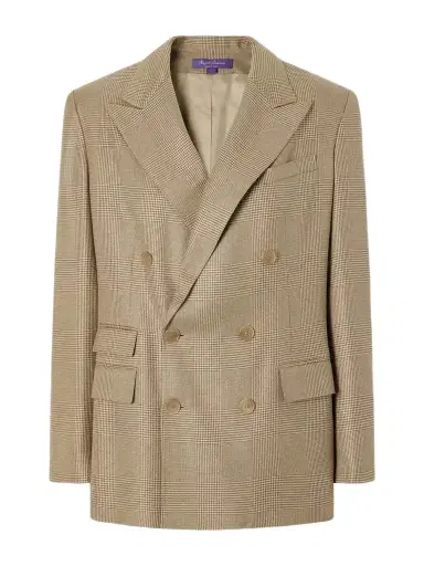 Ralph Lauren Collection Glen Double-breasted Prince Of Wales Checked Silk Blazer | Thumbnail 1 Ralph Lauren Collection Glen Double-breasted Prince Of Wales Checked Silk Blazer | Thumbnail 1