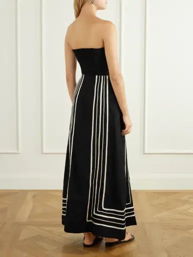 ANDRES OTALORA Invernal Striped Embroidered Twill Maxi Skirt | Thumbnail 3 ANDRES OTALORA Invernal Striped Embroidered Twill Maxi Skirt | Thumbnail 3