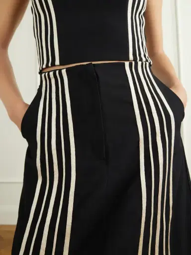 ANDRES OTALORA Invernal Striped Embroidered Twill Maxi Skirt | Thumbnail 4 ANDRES OTALORA Invernal Striped Embroidered Twill Maxi Skirt | Thumbnail 4