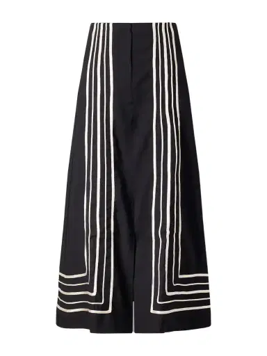 ANDRES OTALORA Invernal Striped Embroidered Twill Maxi Skirt | Thumbnail 1 ANDRES OTALORA Invernal Striped Embroidered Twill Maxi Skirt | Thumbnail 1