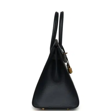 HERMÈS Pre-owned Hermes Casaque Birkin Sellier 30 Black and Bleu Indigo Epsom Gold Hardware | Thumbnail 3 HERMÈS Pre-owned Hermes Casaque Birkin Sellier 30 Black and Bleu Indigo Epsom Gold Hardware | Thumbnail 3