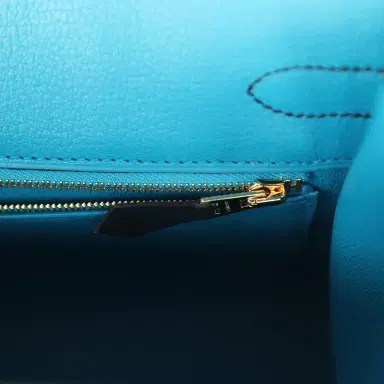 HERMÈS Pre-owned Hermes Casaque Birkin Sellier 30 Black and Bleu Indigo Epsom Gold Hardware | Thumbnail 8 HERMÈS Pre-owned Hermes Casaque Birkin Sellier 30 Black and Bleu Indigo Epsom Gold Hardware | Thumbnail 8