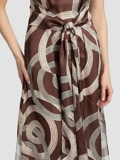 MISA Los Angeles Women's Lisa Printed Tie-Waist Halter Midi-Dress - Chocolate Halo | Thumbnail 6 MISA Los Angeles Women's Lisa Printed Tie-Waist Halter Midi-Dress - Chocolate Halo | Thumbnail 6