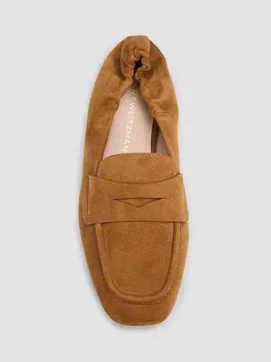 Stuart Weitzman Women's Bryant Elasticized-Back Suede Loafers - Toasted Almond | Thumbnail 5 Stuart Weitzman Women's Bryant Elasticized-Back Suede Loafers - Toasted Almond | Thumbnail 5