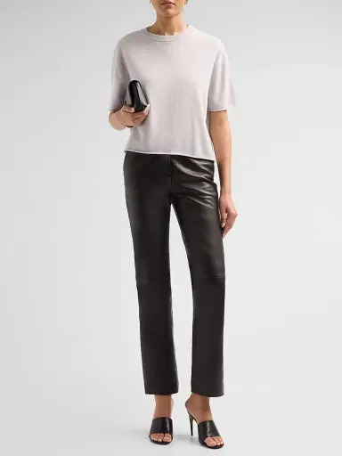Lisa Yang Women's Cila Cashmere Crewneck T-Shirt - Seashell | Thumbnail 2 Lisa Yang Women's Cila Cashmere Crewneck T-Shirt - Seashell | Thumbnail 2