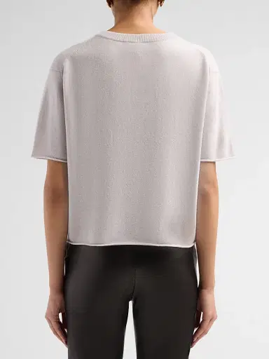 Lisa Yang Women's Cila Cashmere Crewneck T-Shirt - Seashell | Thumbnail 3 Lisa Yang Women's Cila Cashmere Crewneck T-Shirt - Seashell | Thumbnail 3