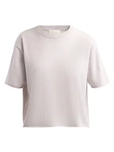 Lisa Yang Women's Cila Cashmere Crewneck T-Shirt - Seashell | Thumbnail 1 Lisa Yang Women's Cila Cashmere Crewneck T-Shirt - Seashell | Thumbnail 1