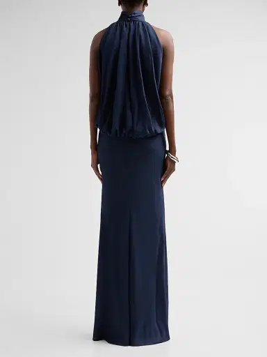Amsale Women's Blouson Halter Gown - Navy | Thumbnail 3 Amsale Women's Blouson Halter Gown - Navy | Thumbnail 3