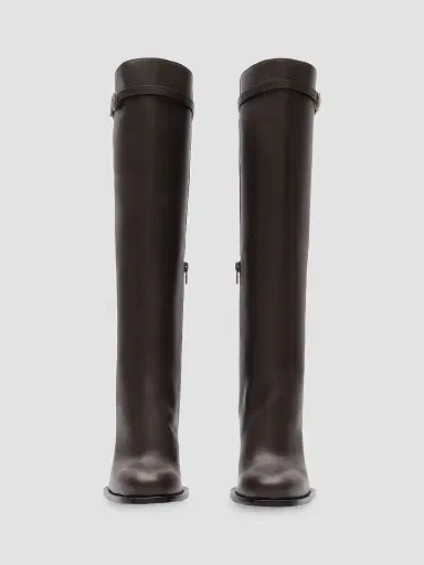 Burberry Women's Pillar 100MM Leather Knee-High Boots - Dark Brown | Thumbnail 3 Burberry Women's Pillar 100MM Leather Knee-High Boots - Dark Brown | Thumbnail 3
