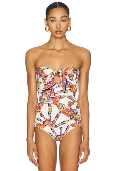 Dolce & Gabbana Charmeuse Stretch Carretto Print Bodysuit | Thumbnail 2 Dolce & Gabbana Charmeuse Stretch Carretto Print Bodysuit | Thumbnail 2