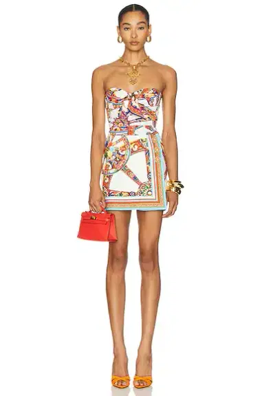 Dolce & Gabbana Charmeuse Stretch Carretto Print Bodysuit | Thumbnail 5 Dolce & Gabbana Charmeuse Stretch Carretto Print Bodysuit | Thumbnail 5