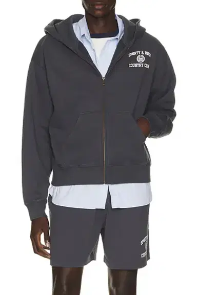 Sporty & Rich Varsity Crest Zip Hoodie | Thumbnail 1 Sporty & Rich Varsity Crest Zip Hoodie | Thumbnail 1