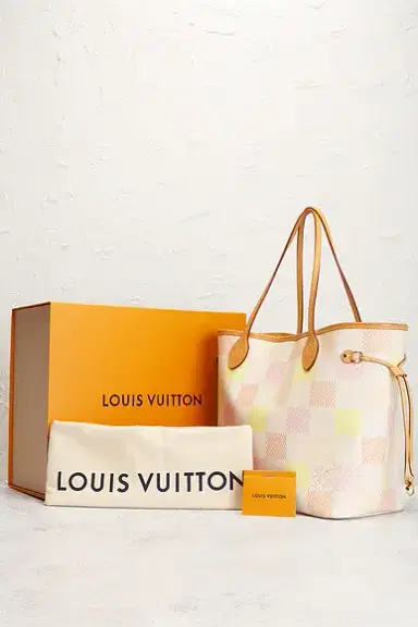 FWRD Renew Louis Vuitton Damierlicious Neverfull MM Tote Bag | Thumbnail 9 FWRD Renew Louis Vuitton Damierlicious Neverfull MM Tote Bag | Thumbnail 9