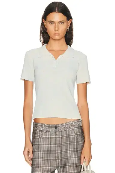 Maison Margiela Stamped Cotton Polo Top | Thumbnail 1 Maison Margiela Stamped Cotton Polo Top | Thumbnail 1
