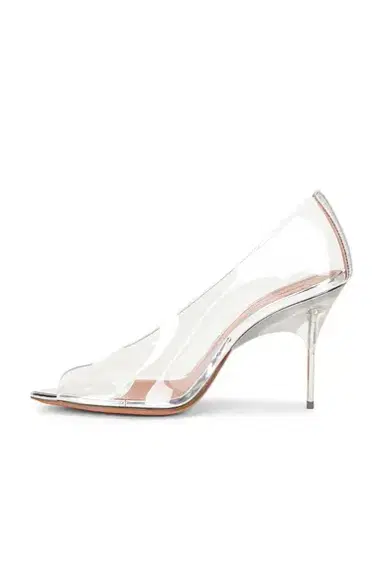Amina Muaddi Bianca 95 Glass Peep Toe Pump | Thumbnail 5 Amina Muaddi Bianca 95 Glass Peep Toe Pump | Thumbnail 5