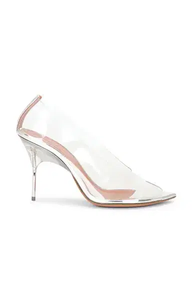 Amina Muaddi Bianca 95 Glass Peep Toe Pump | Thumbnail 1 Amina Muaddi Bianca 95 Glass Peep Toe Pump | Thumbnail 1