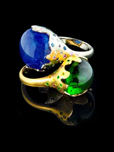 GuitaM Green Tourmaline Flame Ring | Thumbnail 2 GuitaM Green Tourmaline Flame Ring | Thumbnail 2