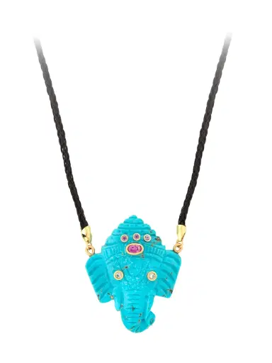 GuitaM Turquoise Lord Ganesh Necklace | Thumbnail 1 GuitaM Turquoise Lord Ganesh Necklace | Thumbnail 1