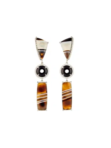 GuitaM Tuxedo Agate Earrings | Thumbnail 1 GuitaM Tuxedo Agate Earrings | Thumbnail 1