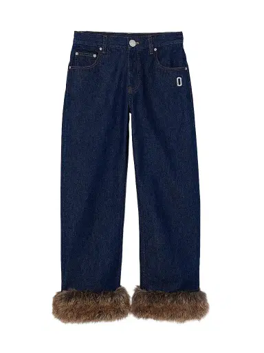 Marc Jacobs Women's Faux-Fur-Trimmed Crop Jeans - Dark Slub Indigo | Thumbnail 1 Marc Jacobs Women's Faux-Fur-Trimmed Crop Jeans - Dark Slub Indigo | Thumbnail 1