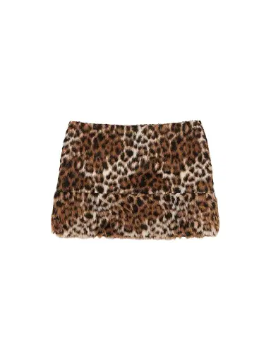 Marc Jacobs Women's Faux Fur Leopard Mini Skirt - Brown Multi - Size 0 | Thumbnail 1 Marc Jacobs Women's Faux Fur Leopard Mini Skirt - Brown Multi - Size 0 | Thumbnail 1
