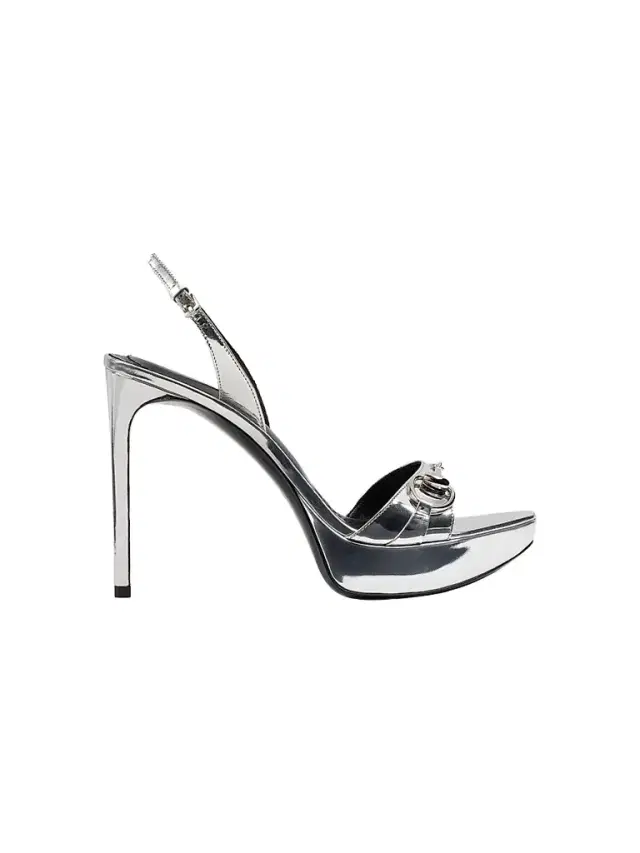 Women's Donna 105MM Horsebit Platform Sandals - Silver Women's Donna 105MM Horsebit Platform Sandals - Silver