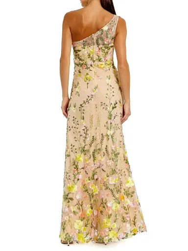 Mac Duggal Women's Floral Embroidered Mermaid Gown - Yellow Multi | Thumbnail 2 Mac Duggal Women's Floral Embroidered Mermaid Gown - Yellow Multi | Thumbnail 2