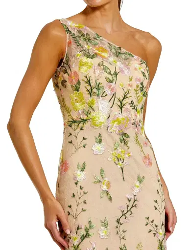 Mac Duggal Women's Floral Embroidered Mermaid Gown - Yellow Multi | Thumbnail 3 Mac Duggal Women's Floral Embroidered Mermaid Gown - Yellow Multi | Thumbnail 3