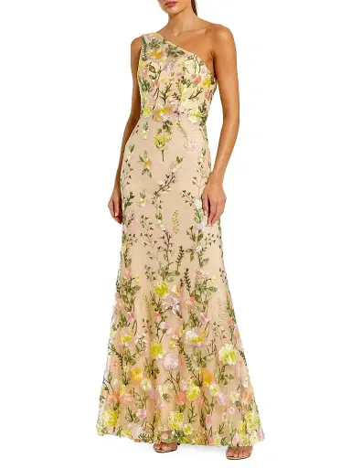 Mac Duggal Women's Floral Embroidered Mermaid Gown - Yellow Multi | Thumbnail 1 Mac Duggal Women's Floral Embroidered Mermaid Gown - Yellow Multi | Thumbnail 1