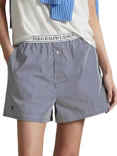 Polo Ralph Lauren Women's Shirting Stripes 2-Pack Striped Boxer Shorts - Hydrangea Beacon Blue | Thumbnail 4 Polo Ralph Lauren Women's Shirting Stripes 2-Pack Striped Boxer Shorts - Hydrangea Beacon Blue | Thumbnail 4