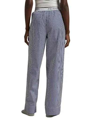 Polo Ralph Lauren Women's Shirting Stripes Striped Cotton Pants - White Cloud Beacon Blue | Thumbnail 4 Polo Ralph Lauren Women's Shirting Stripes Striped Cotton Pants - White Cloud Beacon Blue | Thumbnail 4
