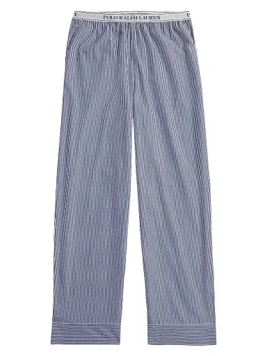 Polo Ralph Lauren Women's Shirting Stripes Striped Cotton Pants - White Cloud Beacon Blue | Thumbnail 1 Polo Ralph Lauren Women's Shirting Stripes Striped Cotton Pants - White Cloud Beacon Blue | Thumbnail 1