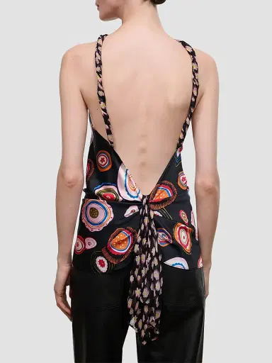 Staud Women's Charli Printed Stretch-Silk Top | Thumbnail 2 Staud Women's Charli Printed Stretch-Silk Top | Thumbnail 2