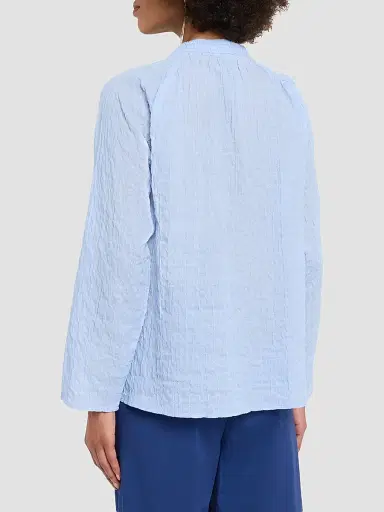 Eileen Fisher Women's Puckered Raglan-Sleeve Top - Cornflower | Thumbnail 3 Eileen Fisher Women's Puckered Raglan-Sleeve Top - Cornflower | Thumbnail 3
