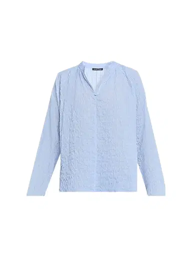 Eileen Fisher Women's Puckered Raglan-Sleeve Top - Cornflower | Thumbnail 1 Eileen Fisher Women's Puckered Raglan-Sleeve Top - Cornflower | Thumbnail 1