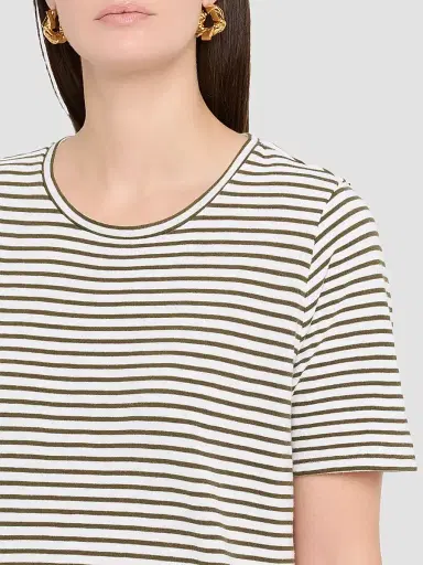 Eileen Fisher Women's Striped Cotton Midi Dress - Olive | Thumbnail 5 Eileen Fisher Women's Striped Cotton Midi Dress - Olive | Thumbnail 5
