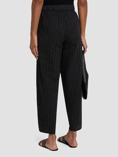Eileen Fisher Women's Lantern Stripe Stitch Cotton-Blend Pants - Black White | Thumbnail 3 Eileen Fisher Women's Lantern Stripe Stitch Cotton-Blend Pants - Black White | Thumbnail 3