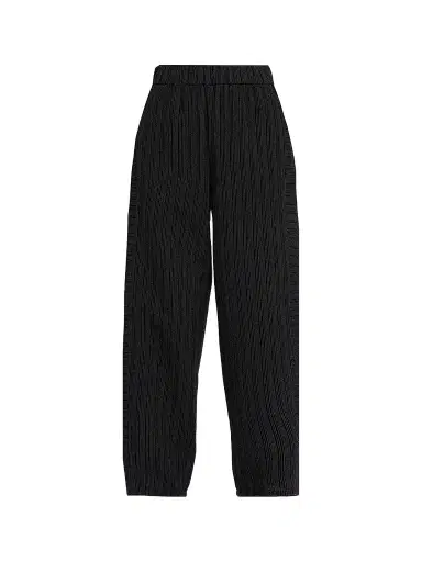 Eileen Fisher Women's Lantern Stripe Stitch Cotton-Blend Pants - Black White | Thumbnail 1 Eileen Fisher Women's Lantern Stripe Stitch Cotton-Blend Pants - Black White | Thumbnail 1