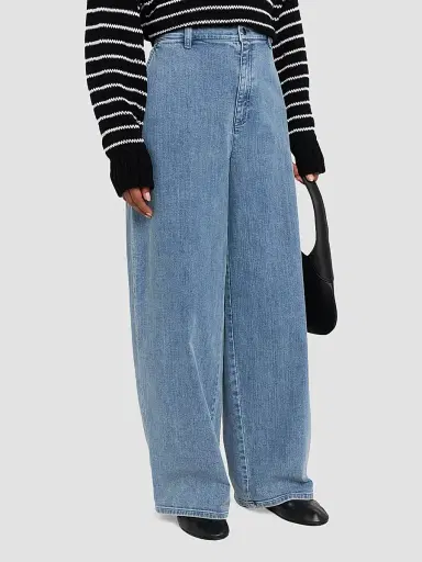Eileen Fisher Women's Roomy Wide-Leg Denim Trousers - Blue | Thumbnail 4 Eileen Fisher Women's Roomy Wide-Leg Denim Trousers - Blue | Thumbnail 4