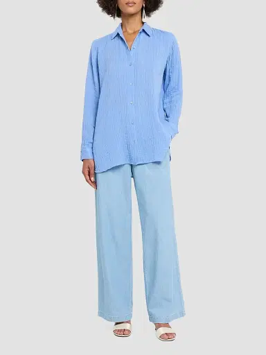 Eileen Fisher Women's Denim Full-Length Trousers | Thumbnail 2 Eileen Fisher Women's Denim Full-Length Trousers | Thumbnail 2